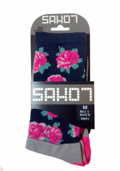 SAKO7 Socks Roses Black Size L