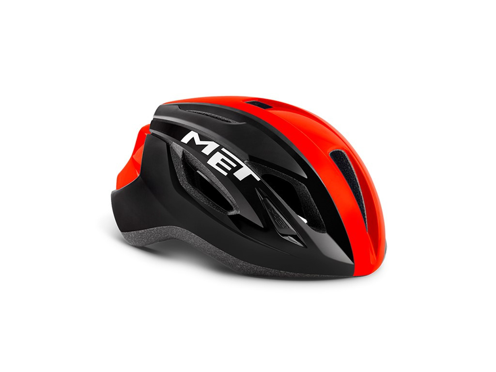 MET Helmet Road Strale Black Red Panel/Glossy  Size S (3HM107CE00SNR3)