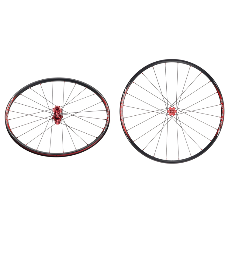 ALERO Paire de roues WH-146C 27.5" Disc (9-15x100mm/ 9x135mm-12x142mm) Red/Red