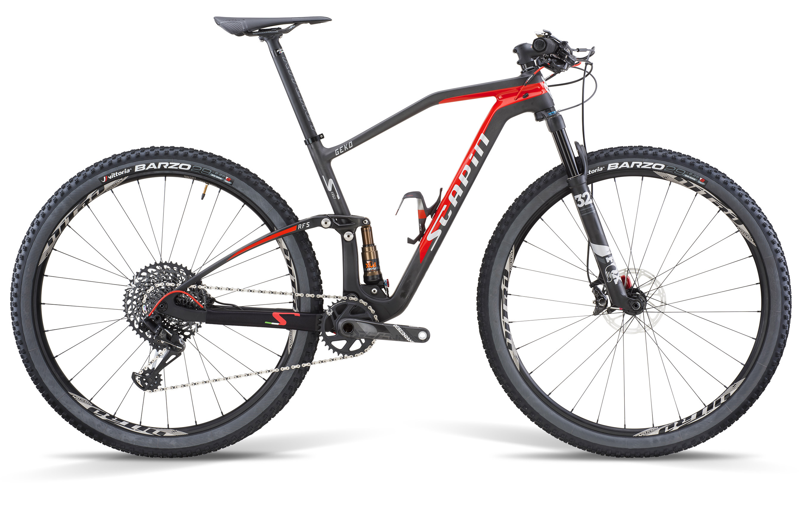 SCAPIN VTT COMPLET GEKO 29" CARBON - SHIMANO XT 12sp - FOX - Taille M Black/Red