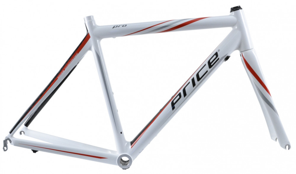 PRICE Frame ROAD PRO Carbon Size 55 White/Red/Silver +Fork  (GPH21N12X55R)