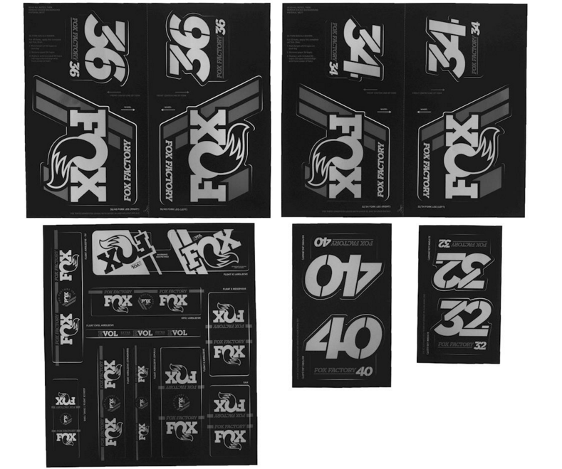 FOX RACING SHOX Kit Stickers Heritage Decal for Forks and Shocks Silver (803-01-340)