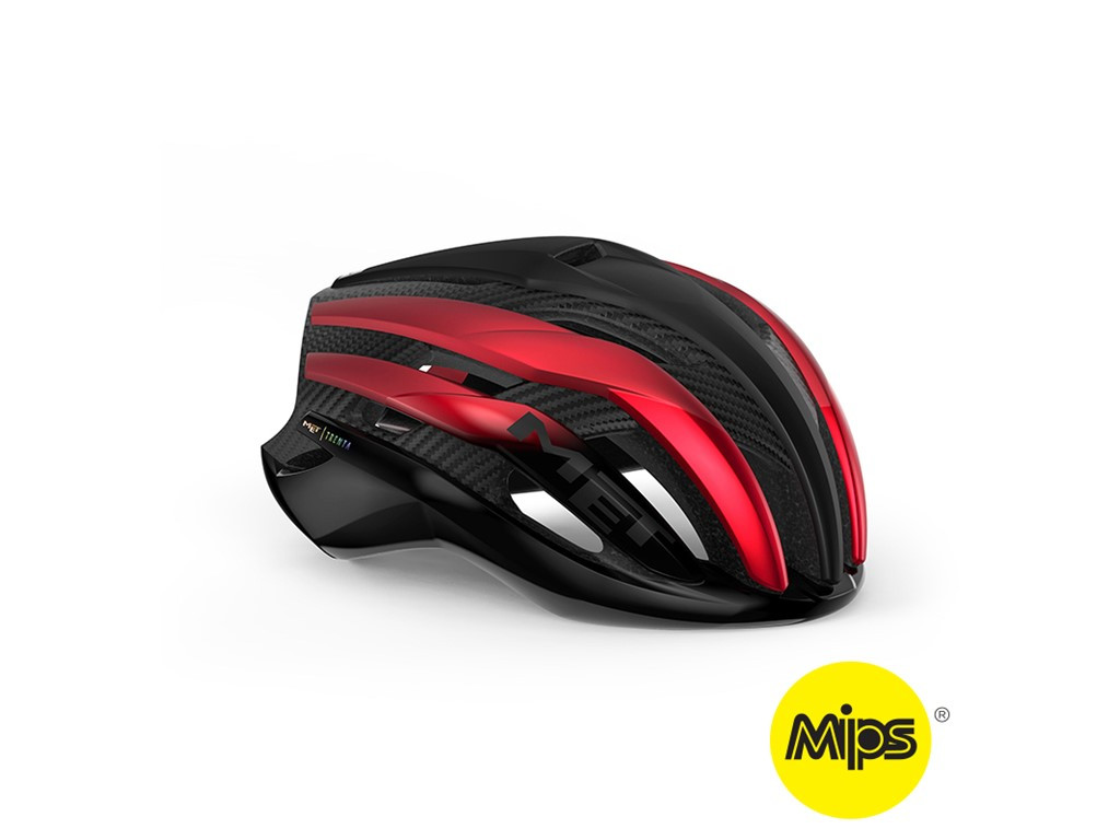 MET Helmet Road TRENTA 3K Carbon MIPS Black Red Metallic/Matt Glossy  Size L (8015190275314)