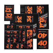 FOX RACING SHOX Kit Stickers Heritage Decal for Forks and Shocks Orange (803-01-332)