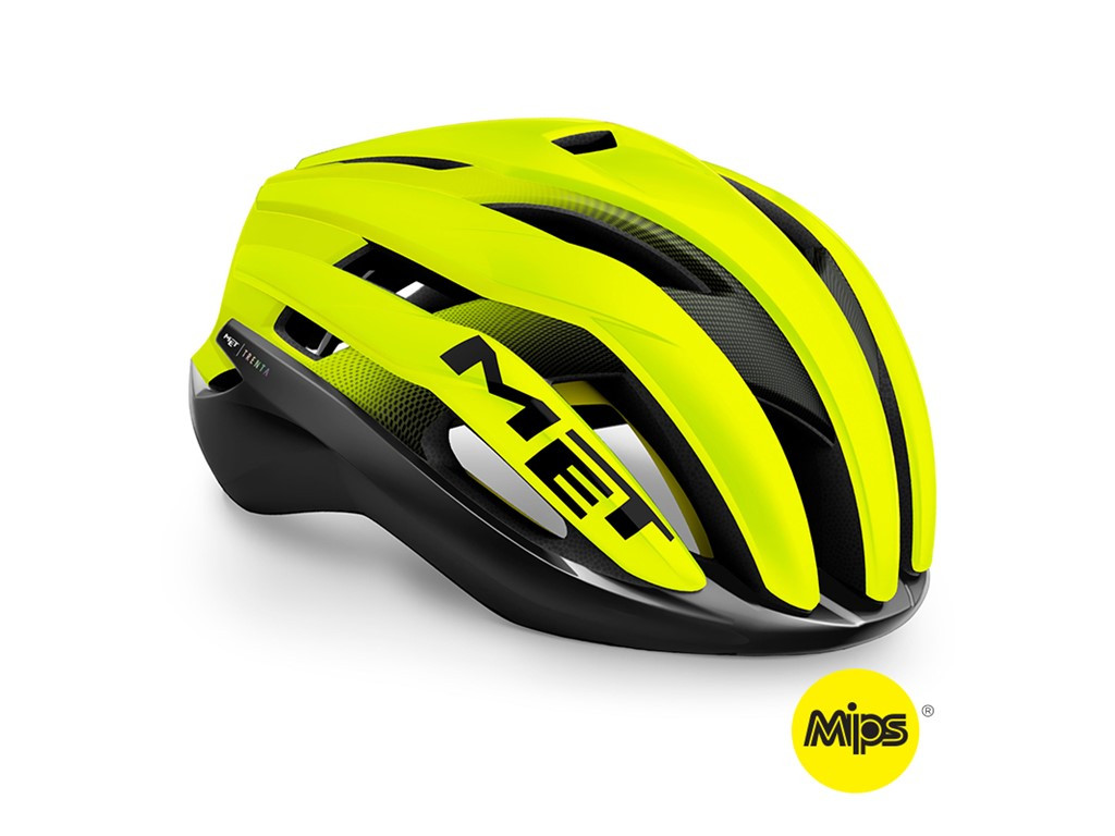 MET Helmet Road TRENTA MIPS Size S Black Safety Yellow/Matt Glossy (3HM126CE00SGI1)