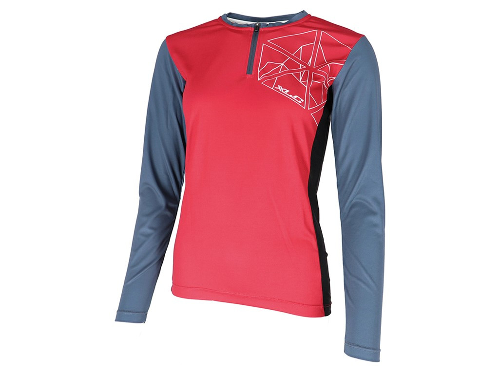 XLC Jersey Women's  JE-S22 Long Sleeves Grey/red Size XL (4055149319335)