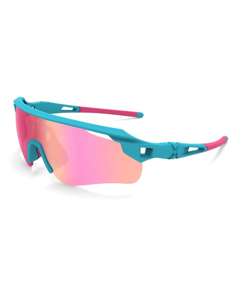 HILX Sunglasses KINETIK TRAIL BLAZER Aqua Blue Light Pink (10KTB1807C1)