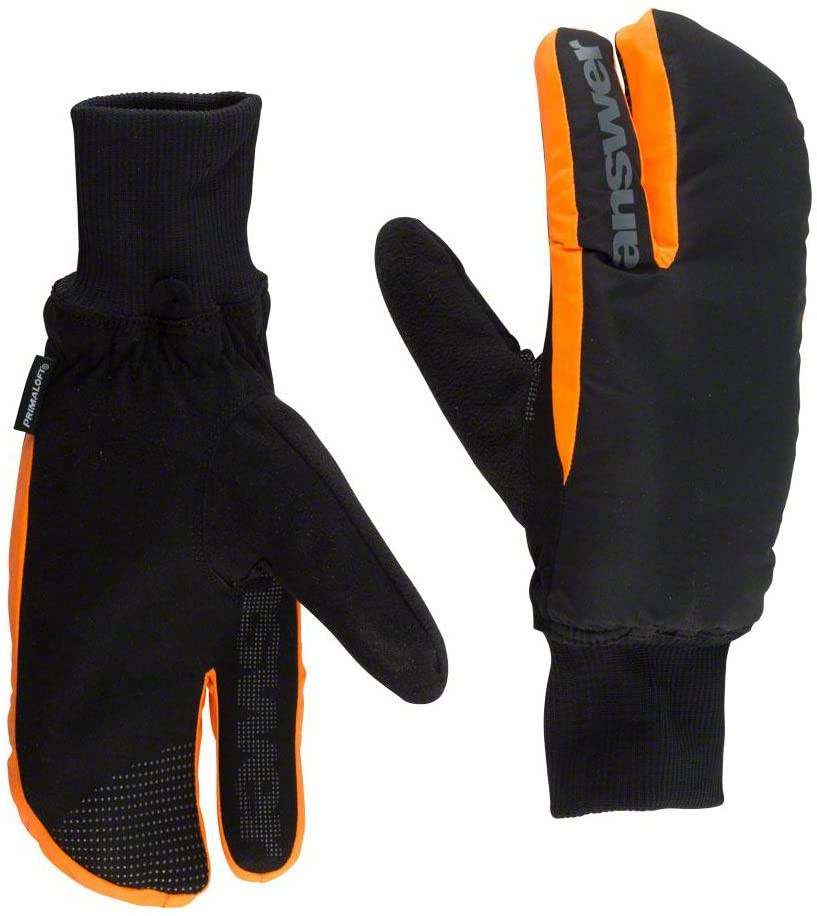 ANSWER Pair Gloves Sleestak Winter Mitt Black/Orange Size M (30-25276-F042)