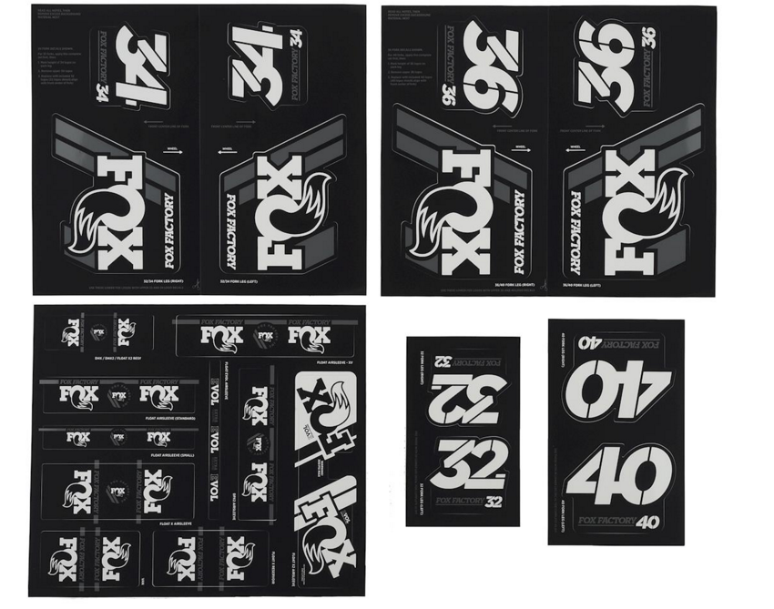 FOX RACING SHOX Kit Stickers Heritage Decal for Forks and Shocks White (803-01-335)