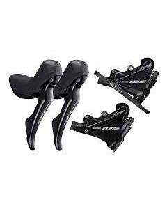 SHIMANO Pair Disc Brakes 105 ST-R7020 (L.950mm/1600mm) Black (KR7020DLF6RX095/KR7020DRRDRX160) 